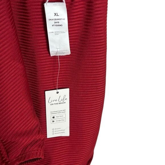 Cupshe NWT Maternity Scoop Neck Criss Cross Back Tie Ribbed One Piece Swimsuit R - Picture 11 of 15